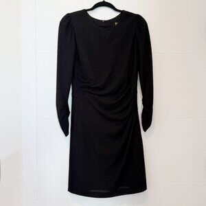 Taylor Black Textured Long-Sleeve Dress